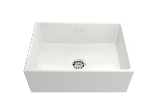 Contempo Apron Front Fireclay 27" Single Bowl Kitchen Sink in White