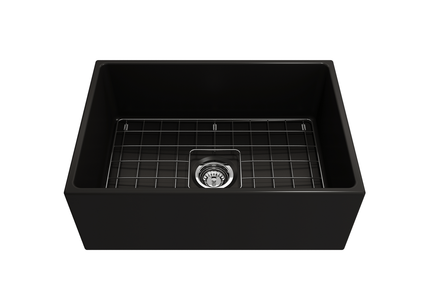 Contempo Apron Front Fireclay 27" Single Bowl Kitchen Sink in Matte Black