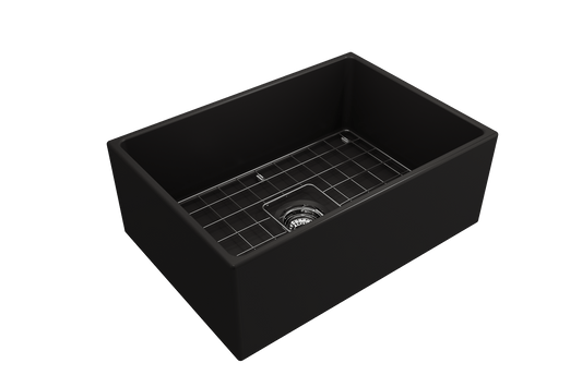 Contempo Apron Front Fireclay 27" Single Bowl Kitchen Sink in Matte Black