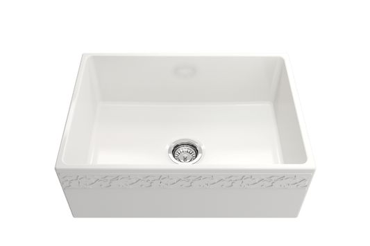 Vigneto Apron Front Fireclay 27" Single Bowl Kitchen Sink in White
