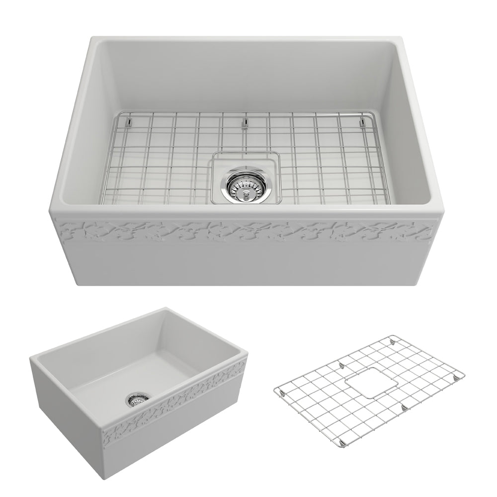 Vigneto Apron Front Fireclay 27" Single Bowl Kitchen Sink in Matte White