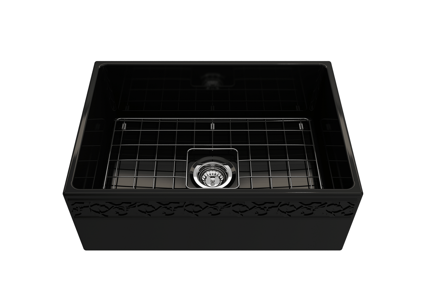 Vigneto Apron Front Fireclay 27" Single Bowl Kitchen Sink in Black