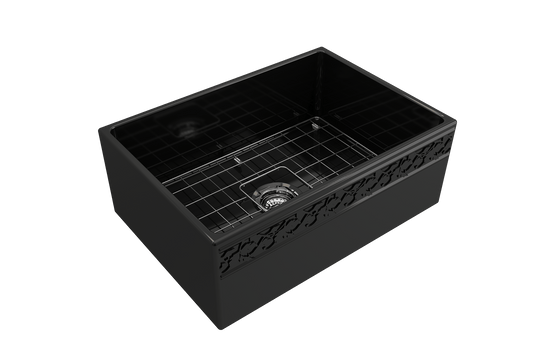 Vigneto Apron Front Fireclay 27" Single Bowl Kitchen Sink in Black