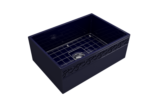 Vigneto Apron Front Fireclay 27" Single Bowl Kitchen Sink in Sapphire Blue