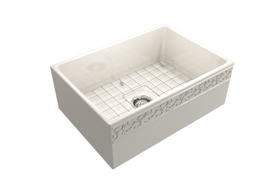 Vigneto Apron Front Fireclay 27" Single Bowl Kitchen Sink in Biscuit
