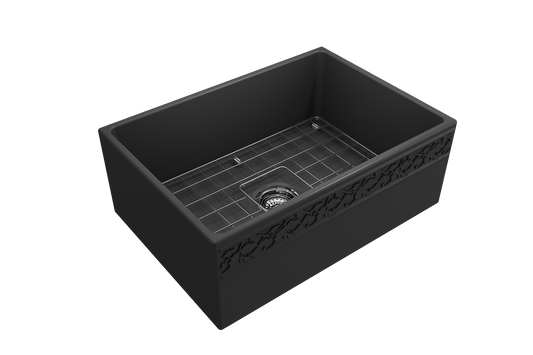 Vigneto Apron Front Fireclay 27" Single Bowl Kitchen Sink in Matte Dark Gray
