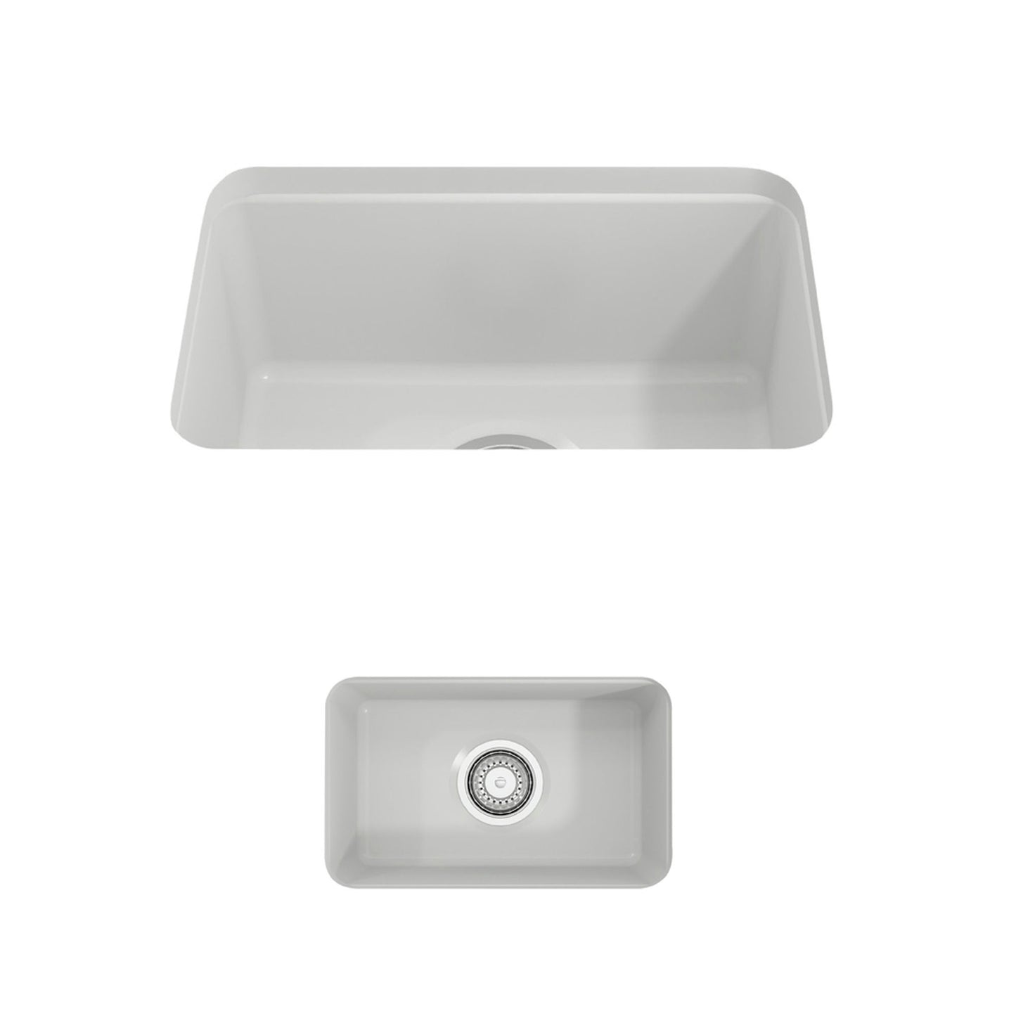 Sotto Dual-mount Fireclay 12" Single Bowl Bar Sink with Strainer in Matte White