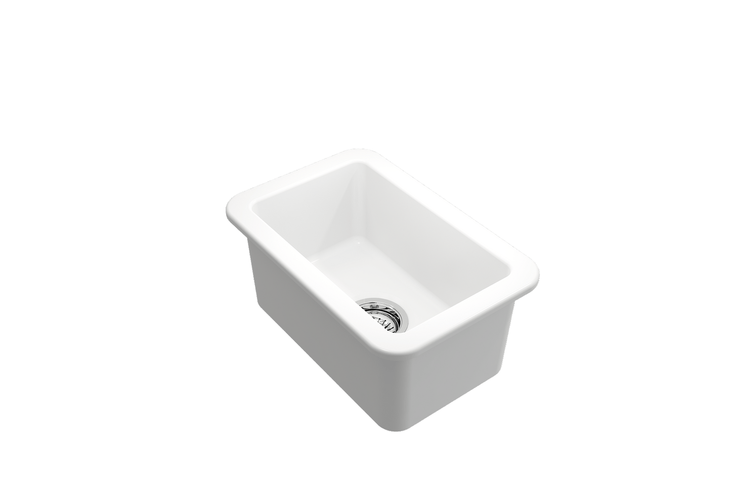 Sotto Dual-mount Fireclay 12" Single Bowl Bar Sink with Strainer in Matte White