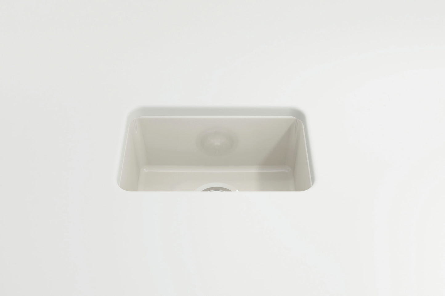 Sotto Dual-mount Fireclay 12" Single Bowl Bar Sink with Strainer in Biscuit