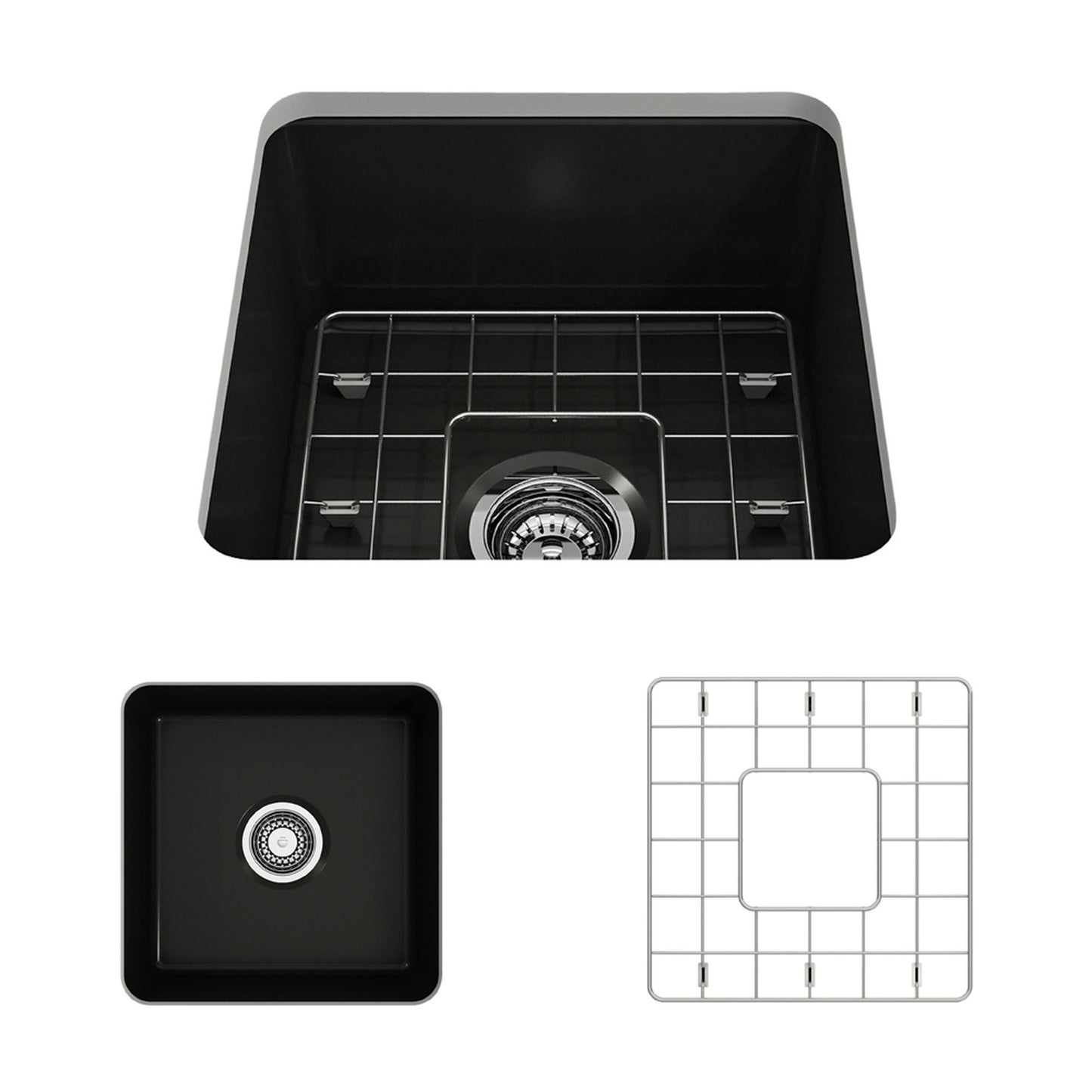 Sotto Dual-mount Fireclay 18" Single Bowl Bar Sink in Matte Black