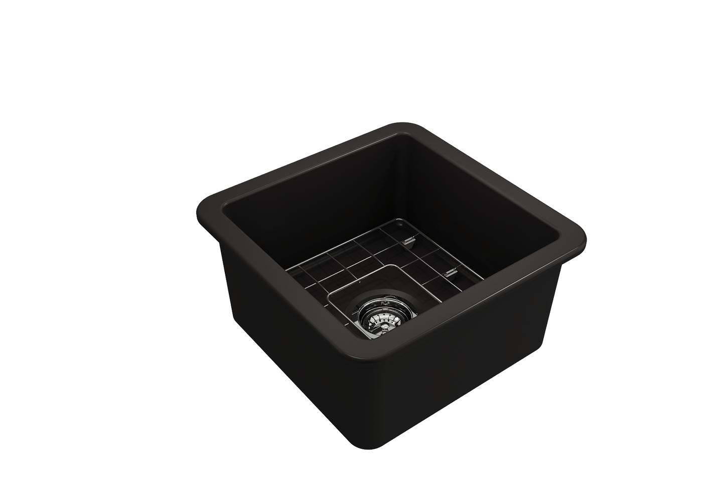 Sotto Dual-mount Fireclay 18" Single Bowl Bar Sink in Matte Black