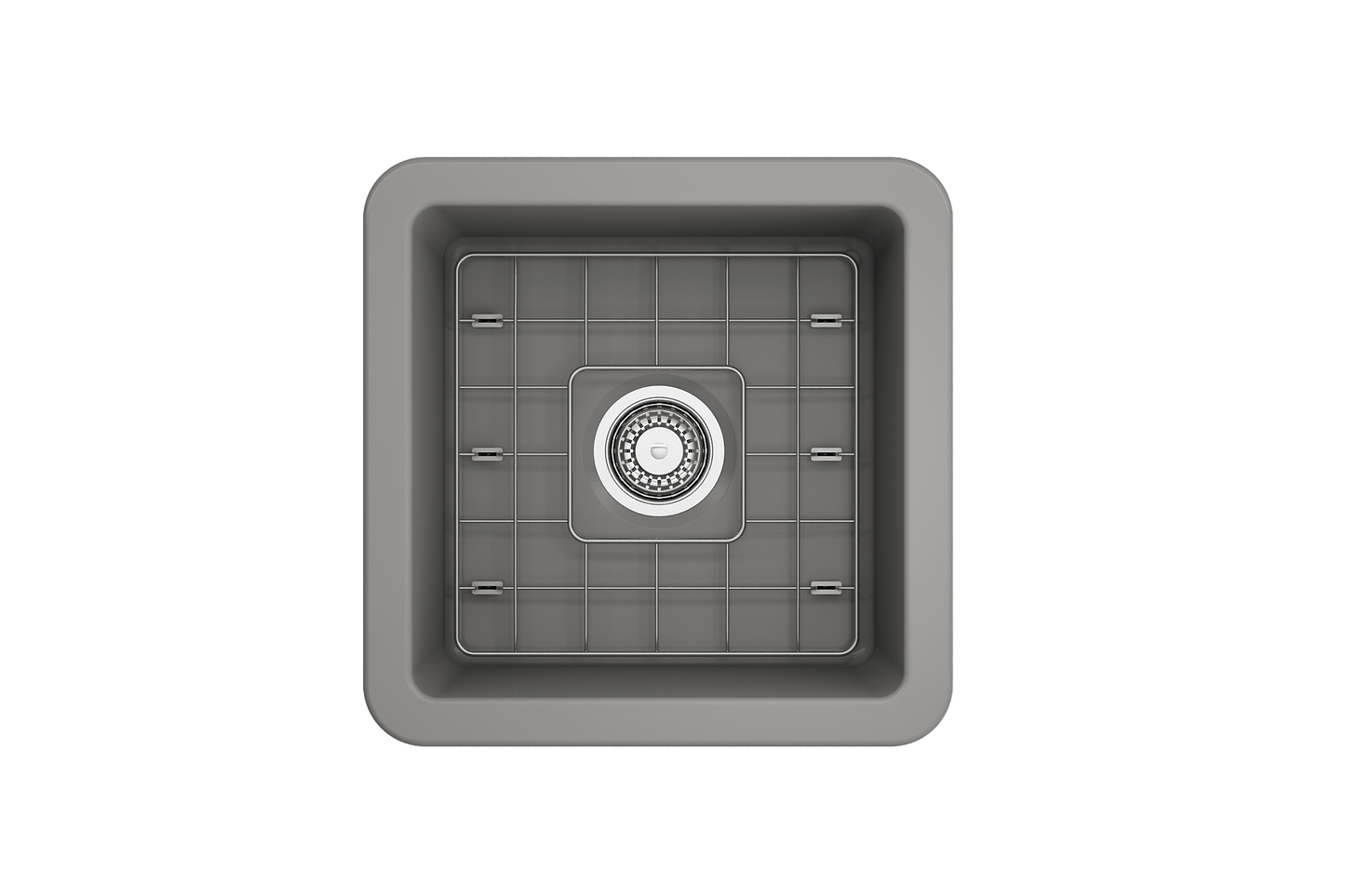 Sotto Dual-mount Fireclay 18" Single Bowl Bar Sink in Matte Gray