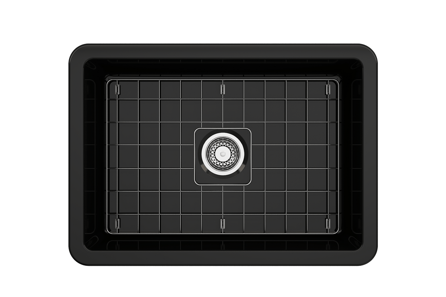 Sotto Dual-mount Fireclay 27" Single Bowl Kitchen Sink in Black