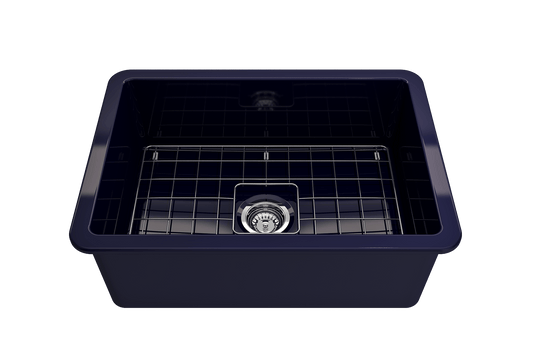Sotto Dual-mount Fireclay 27" Single Bowl Kitchen Sink in Sapphire Blue
