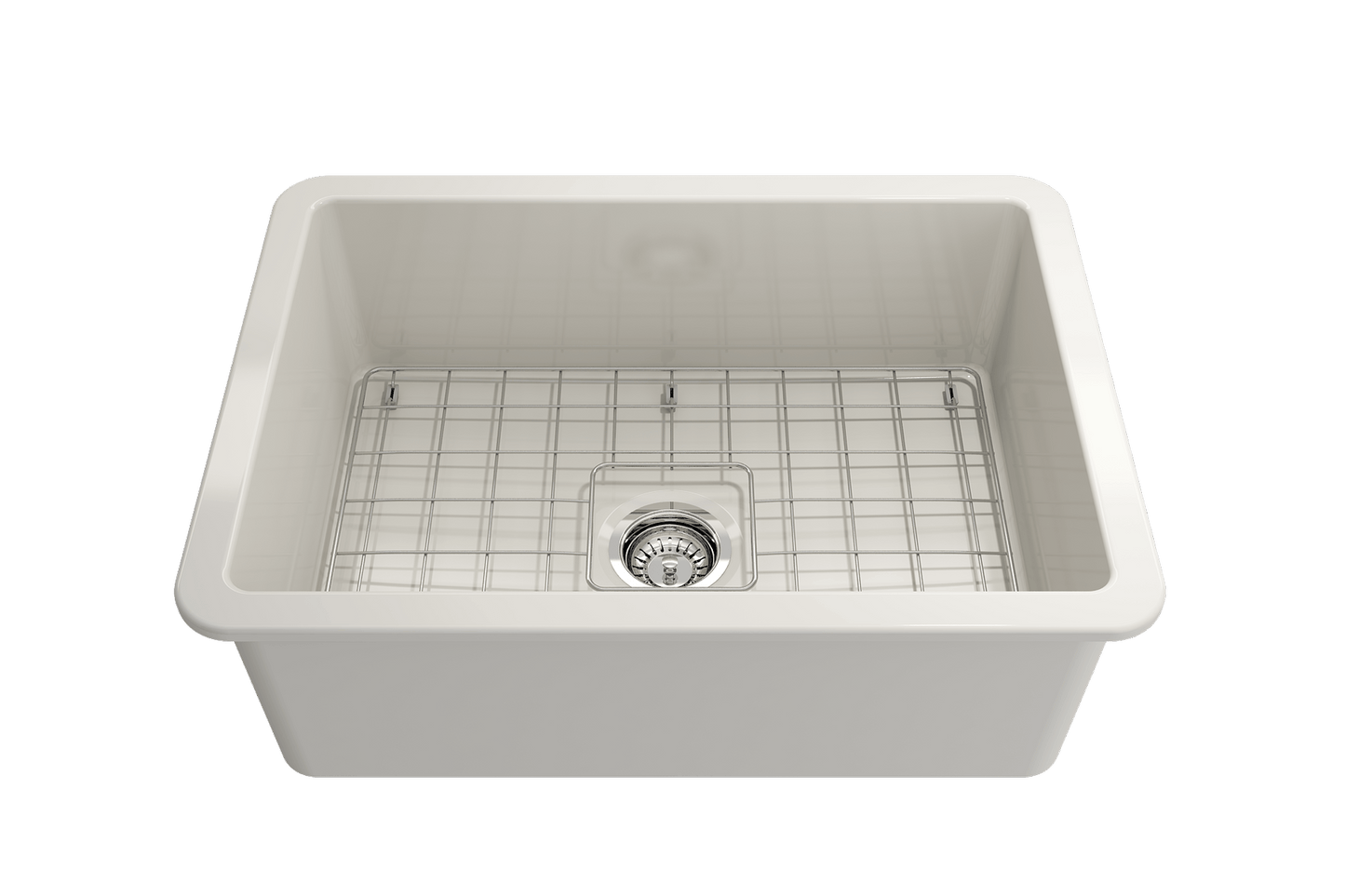 Sotto Dual-mount Fireclay 27" Single Bowl Kitchen Sink in Biscuit
