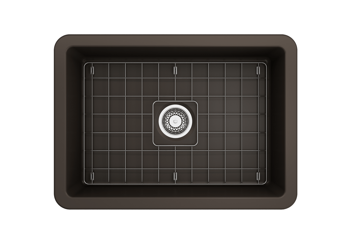 Sotto Dual-mount Fireclay 27" Single Bowl Kitchen Sink in Matte Brown
