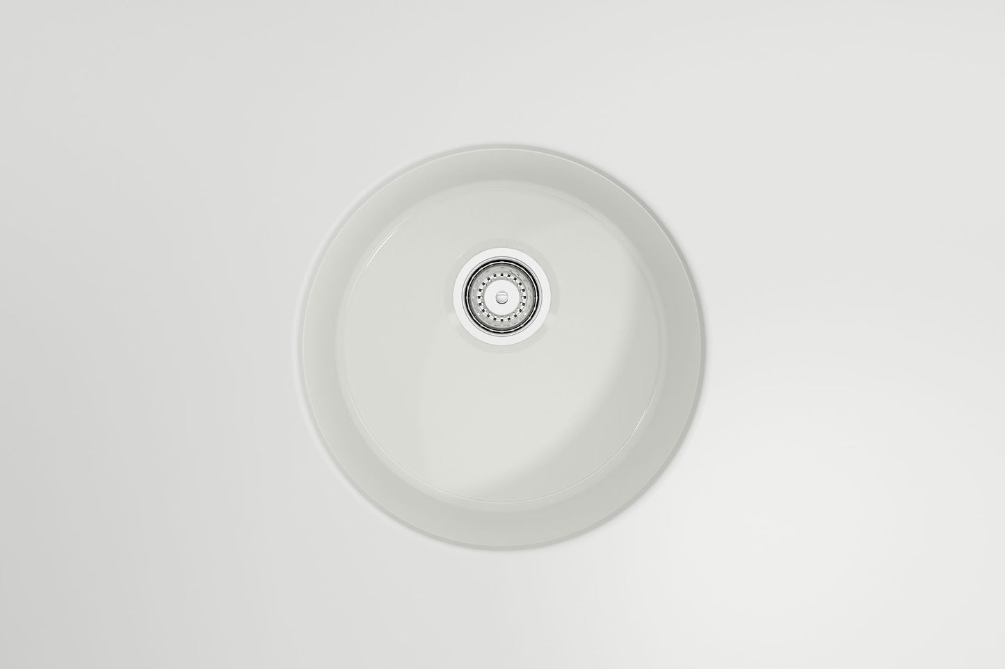 Sotto Round Dual-mount Fireclay 18.5" Single Bowl Bar Sink in White