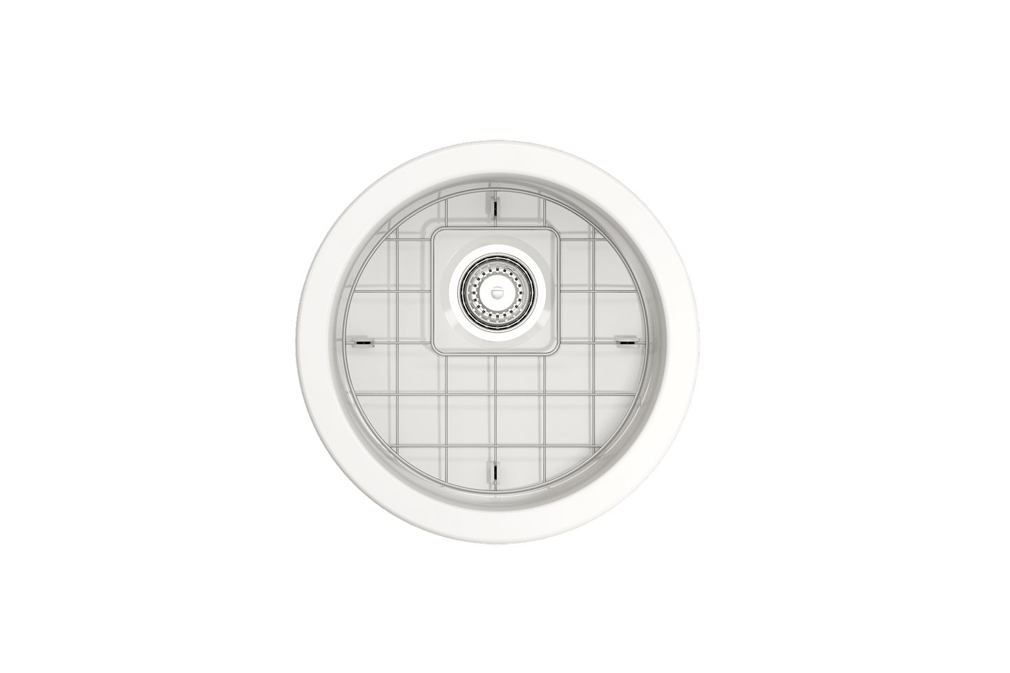 Sotto Round Dual-mount Fireclay 18.5" Single Bowl Bar Sink in White