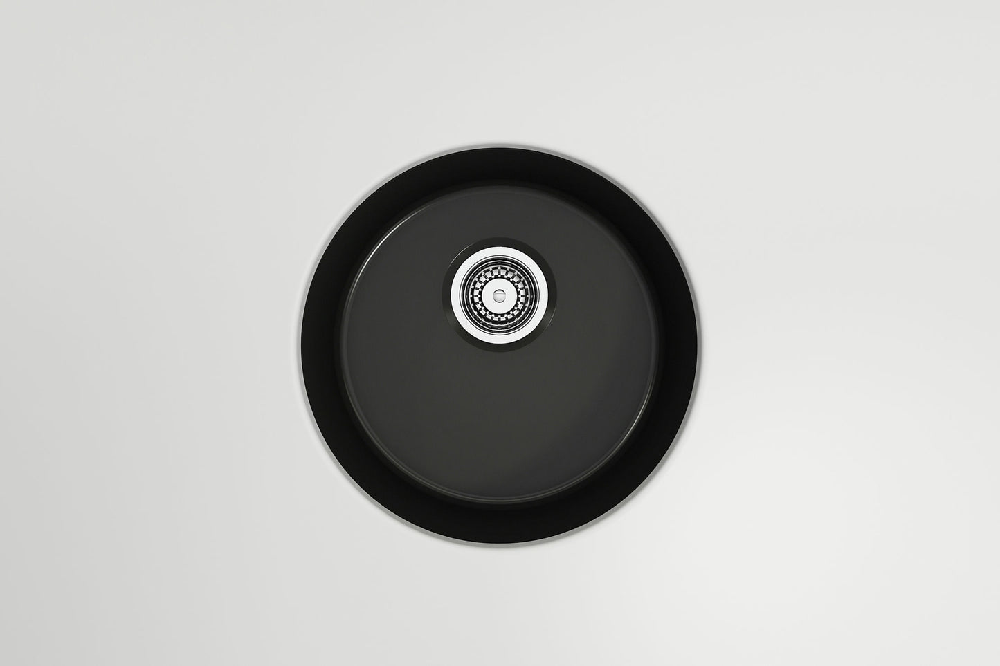 Sotto Round Dual-mount Fireclay 18.5" Single Bowl Bar Sink in Matte Black