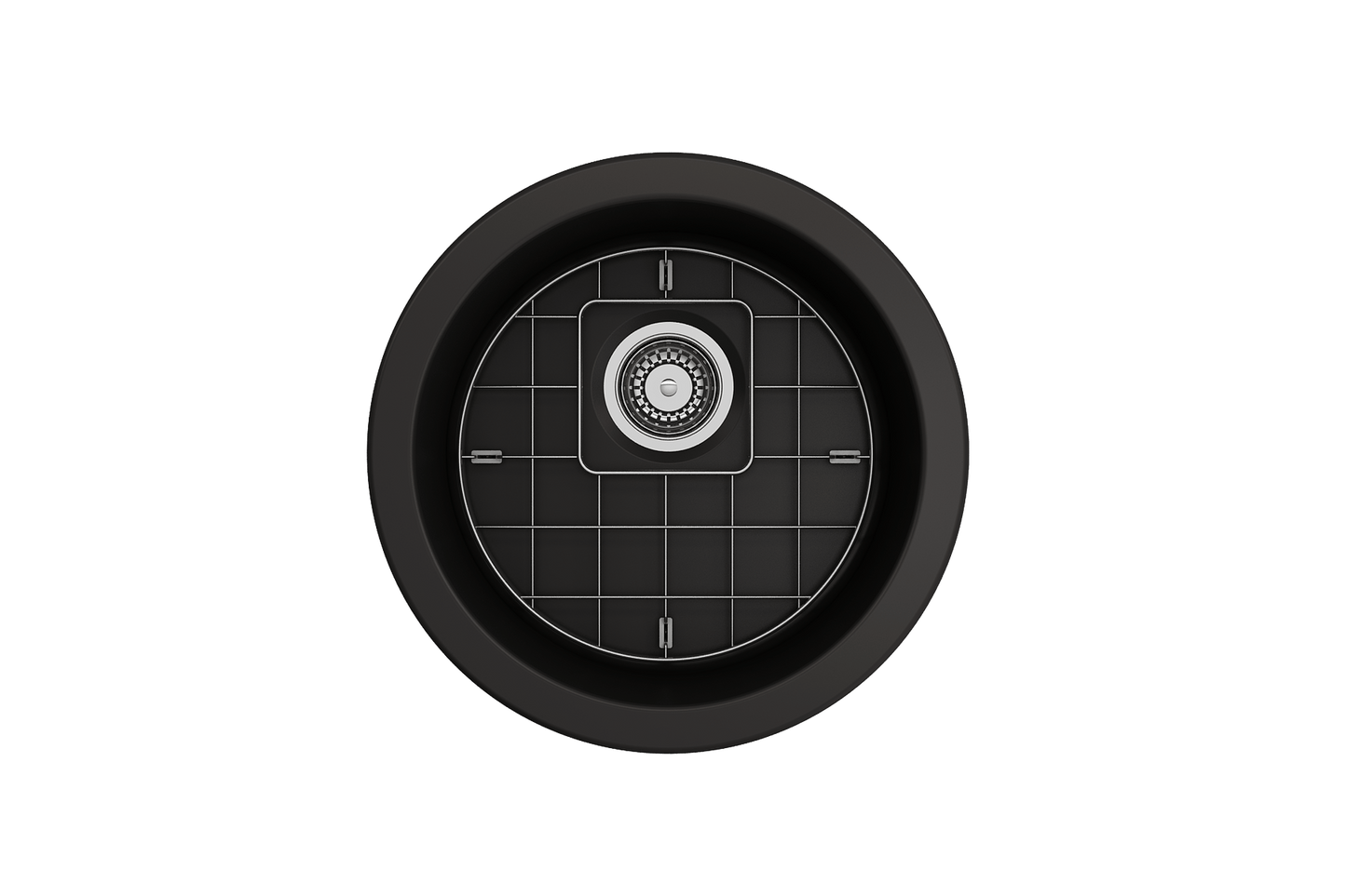 Sotto Round Dual-mount Fireclay 18.5" Single Bowl Bar Sink in Matte Black