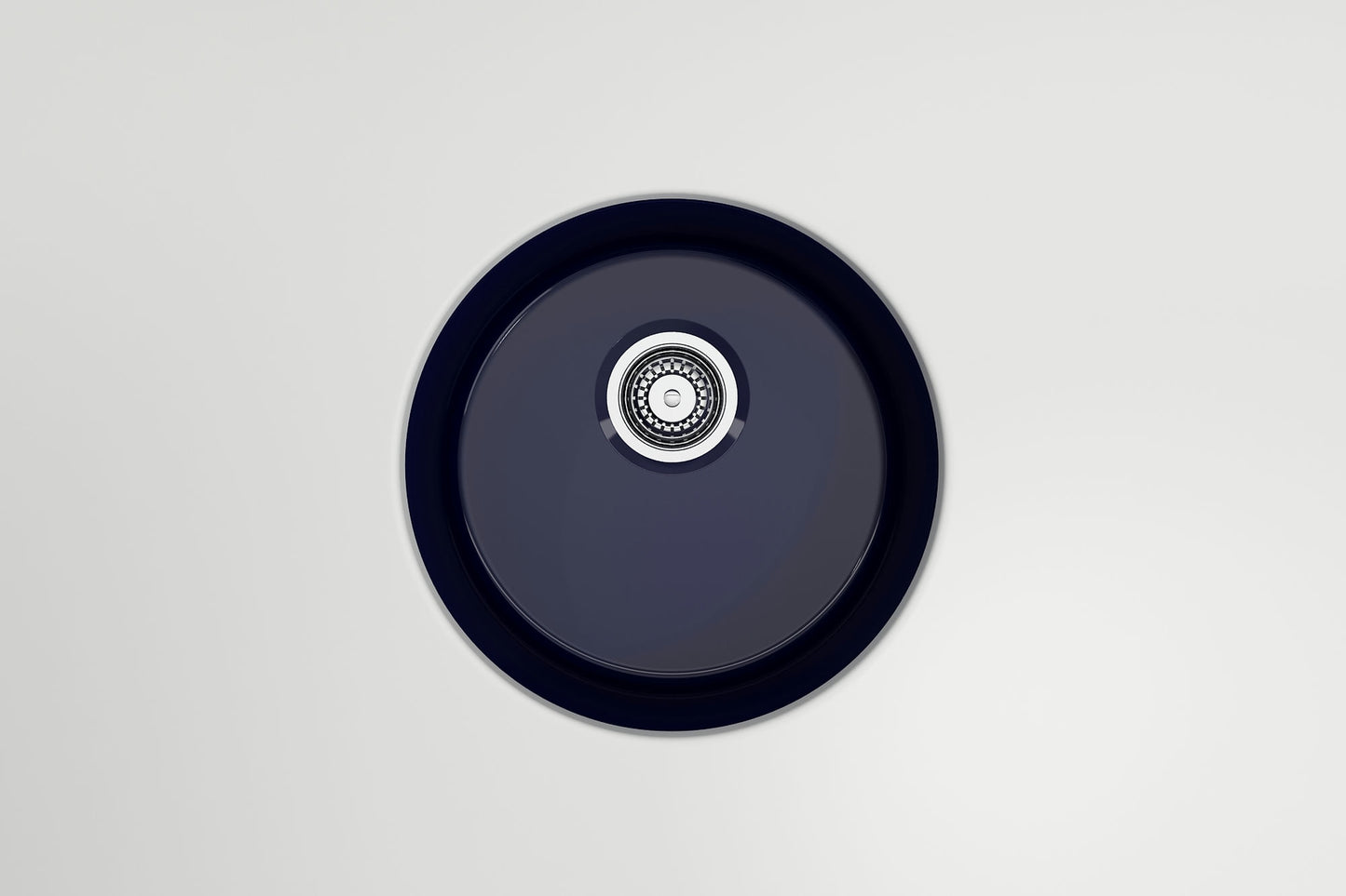 Sotto Round Dual-mount Fireclay 18.5" Single Bowl Bar Sink in Sapphire Blue