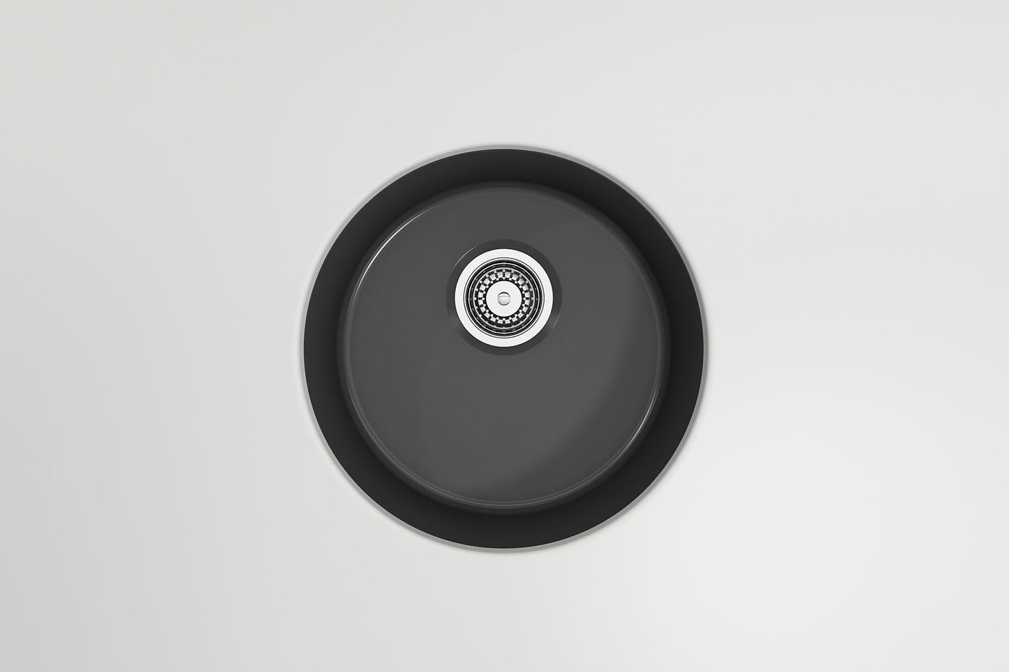 Sotto Round Dual-mount Fireclay 18.5" Single Bowl Bar Sink in Matte Dark Gray