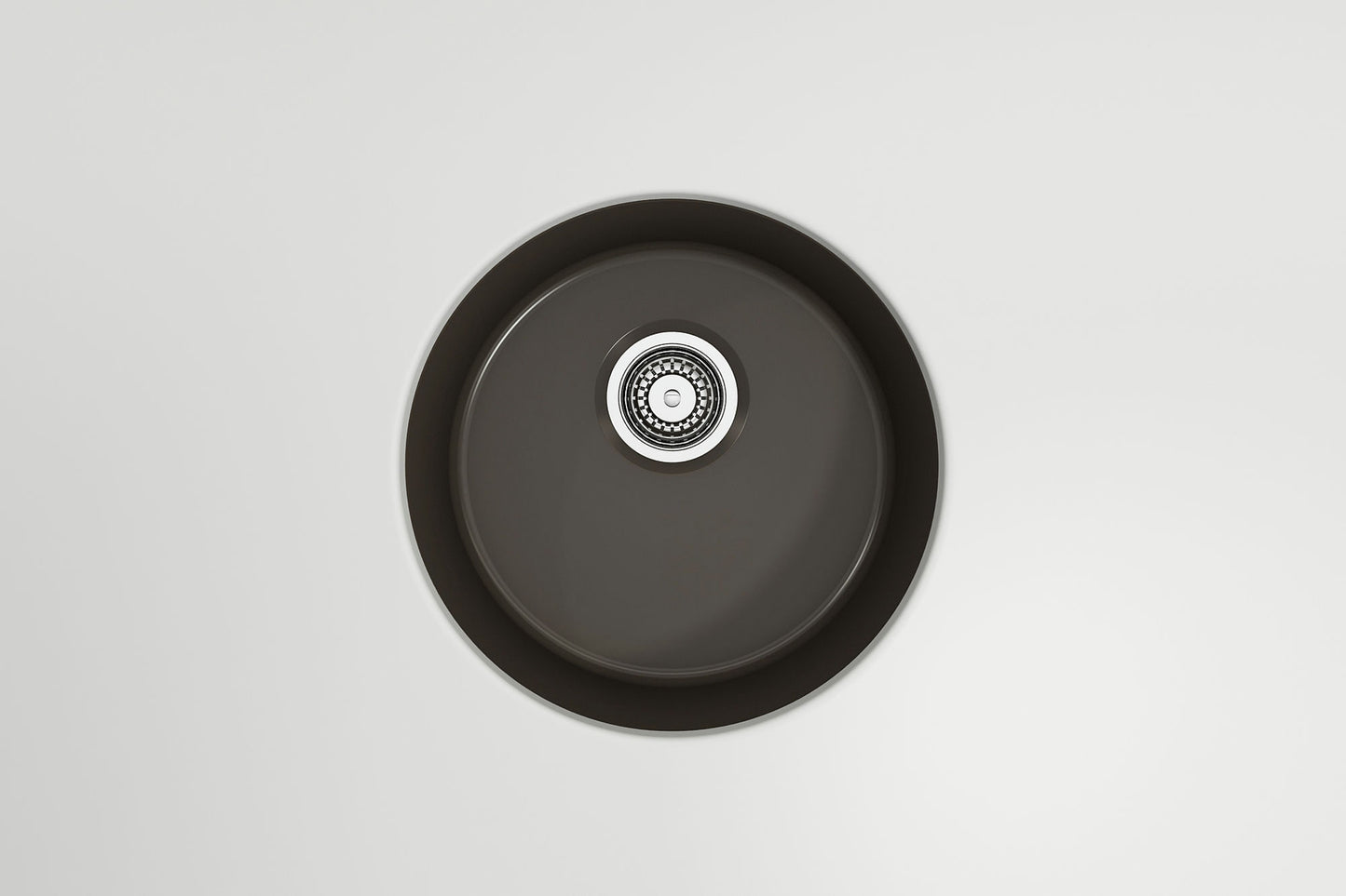 Sotto Round Dual-mount Fireclay 18.5" Single Bowl Bar Sink in Matte Brown
