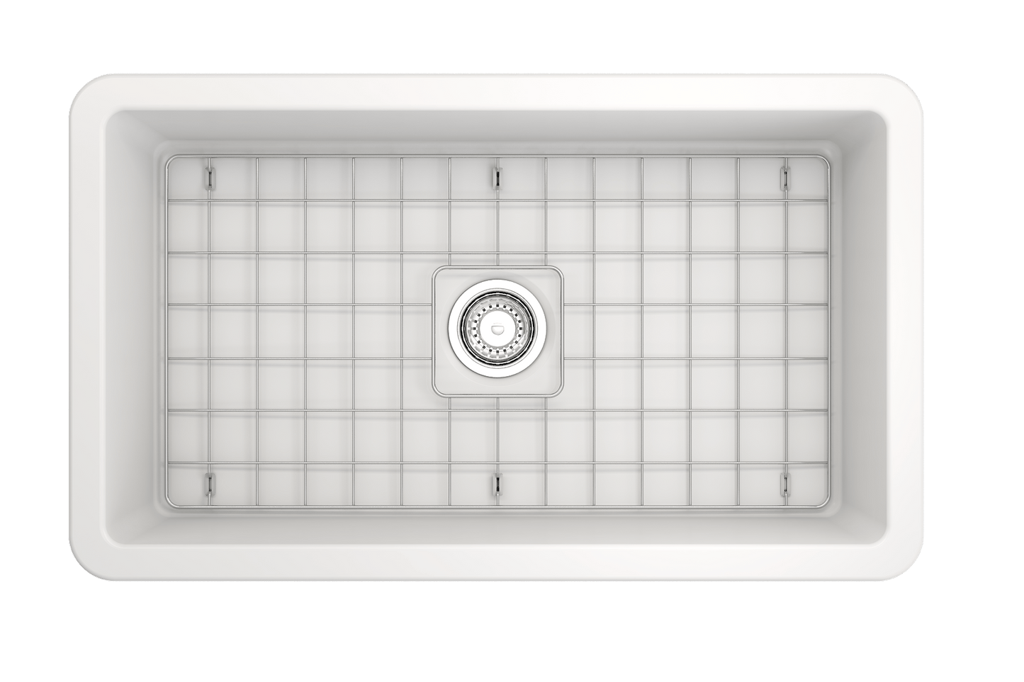 Sotto Dual-mount Fireclay 32" Single Bowl Kitchen Sink in Matte White