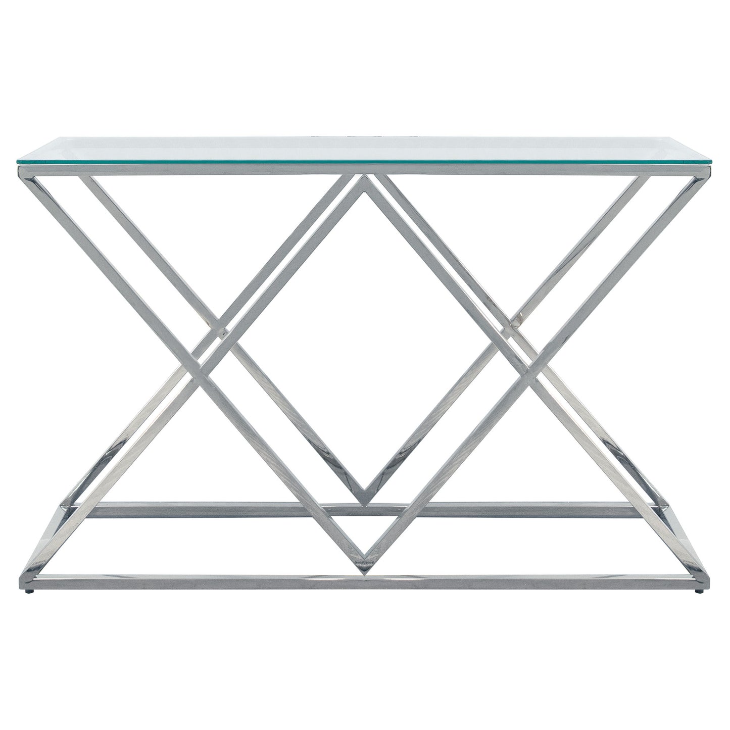 Silver/glass Diamond Console Table, Kd