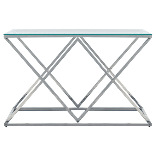 Silver/glass Diamond Console Table, Kd