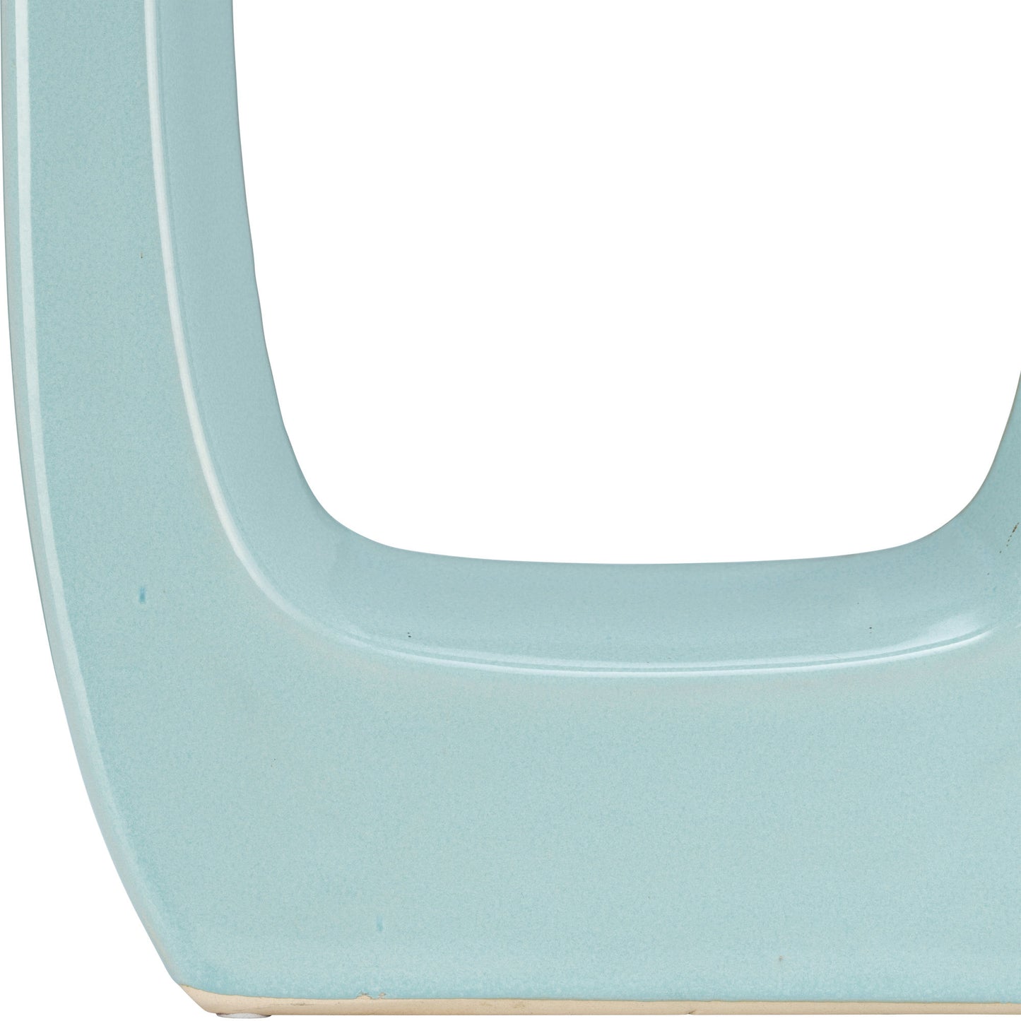 Ceramic 18" Vase W/cutout White/aqua
