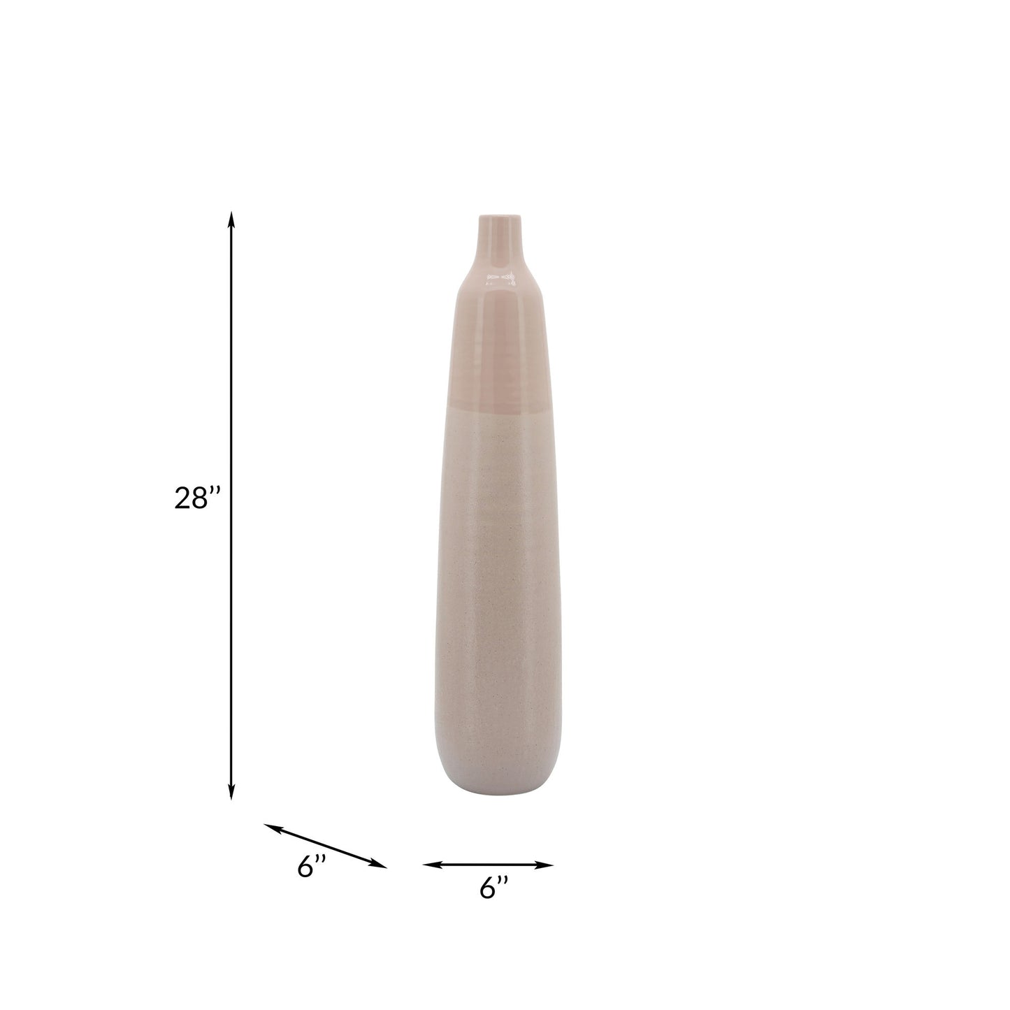 28"h Bottle Vase, Blush