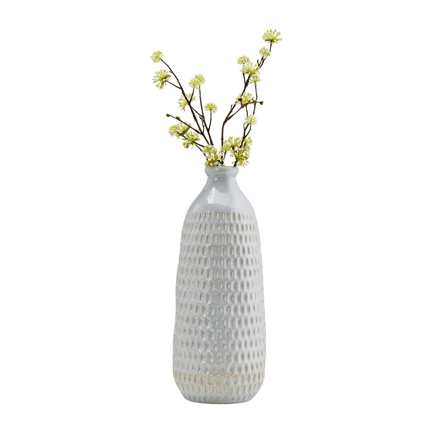 Cer, 16" Dimpled Vase, Oatmeal