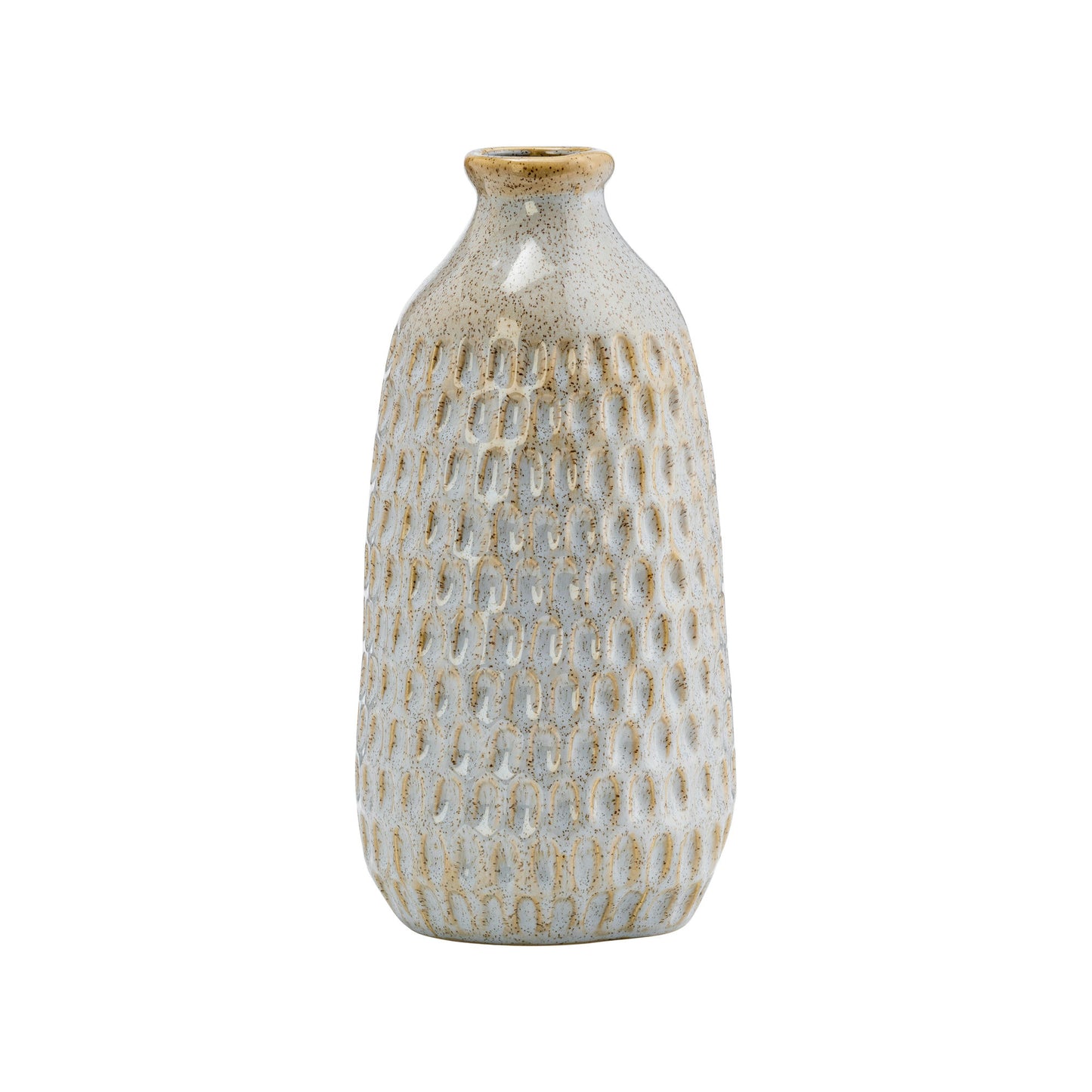 Cer, 9" Dimpled Vase, Oatmeal