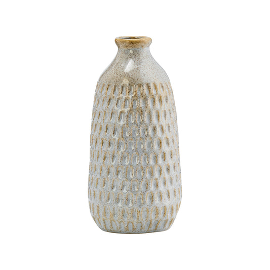 Cer, 9" Dimpled Vase, Oatmeal