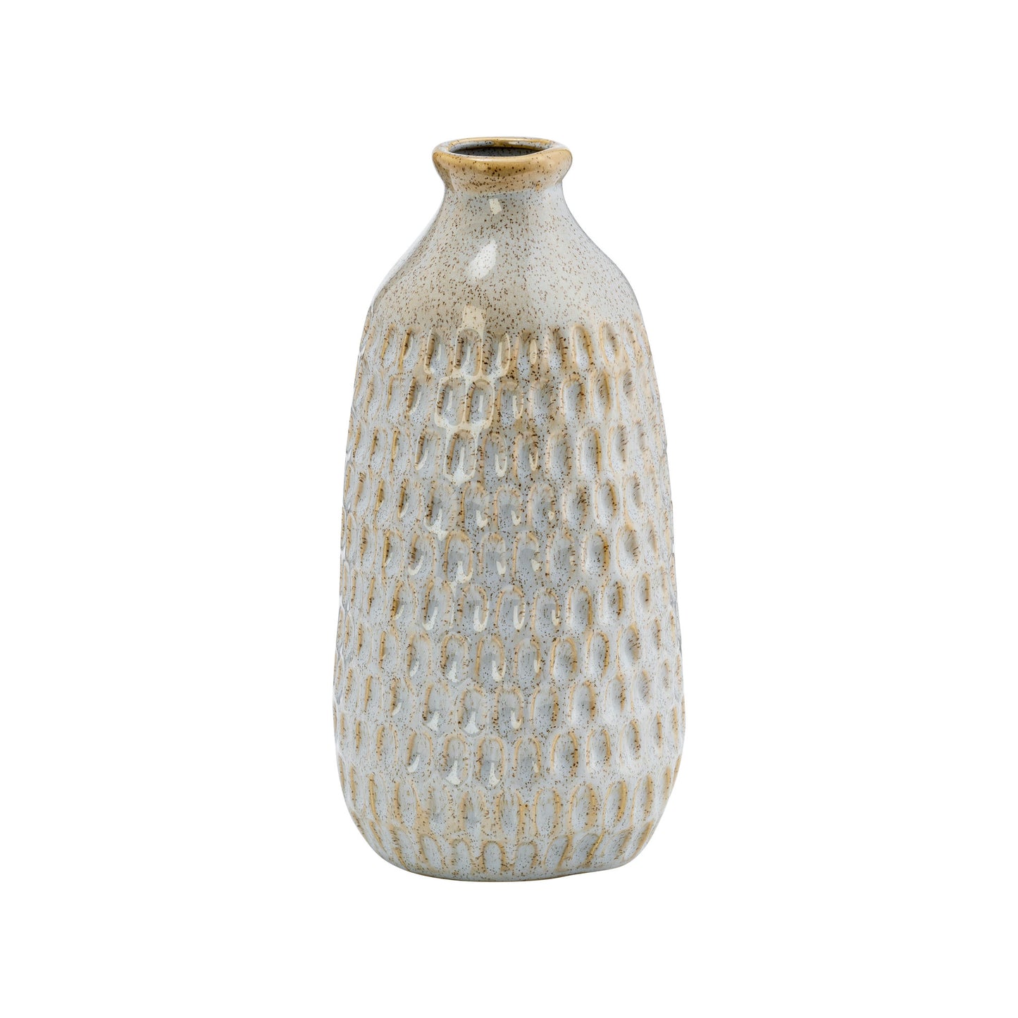 Cer, 9" Dimpled Vase, Oatmeal