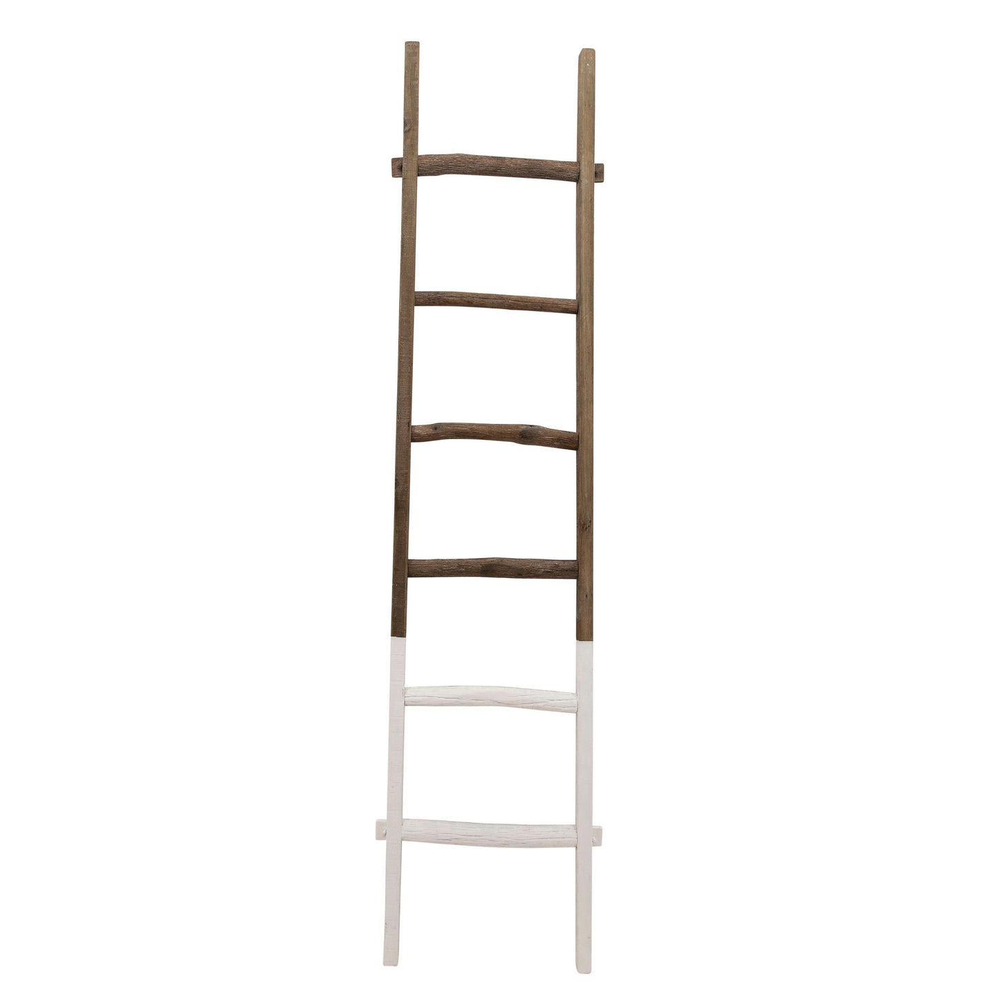 Wooden , Decorative 76" Ladder, 2-tone White