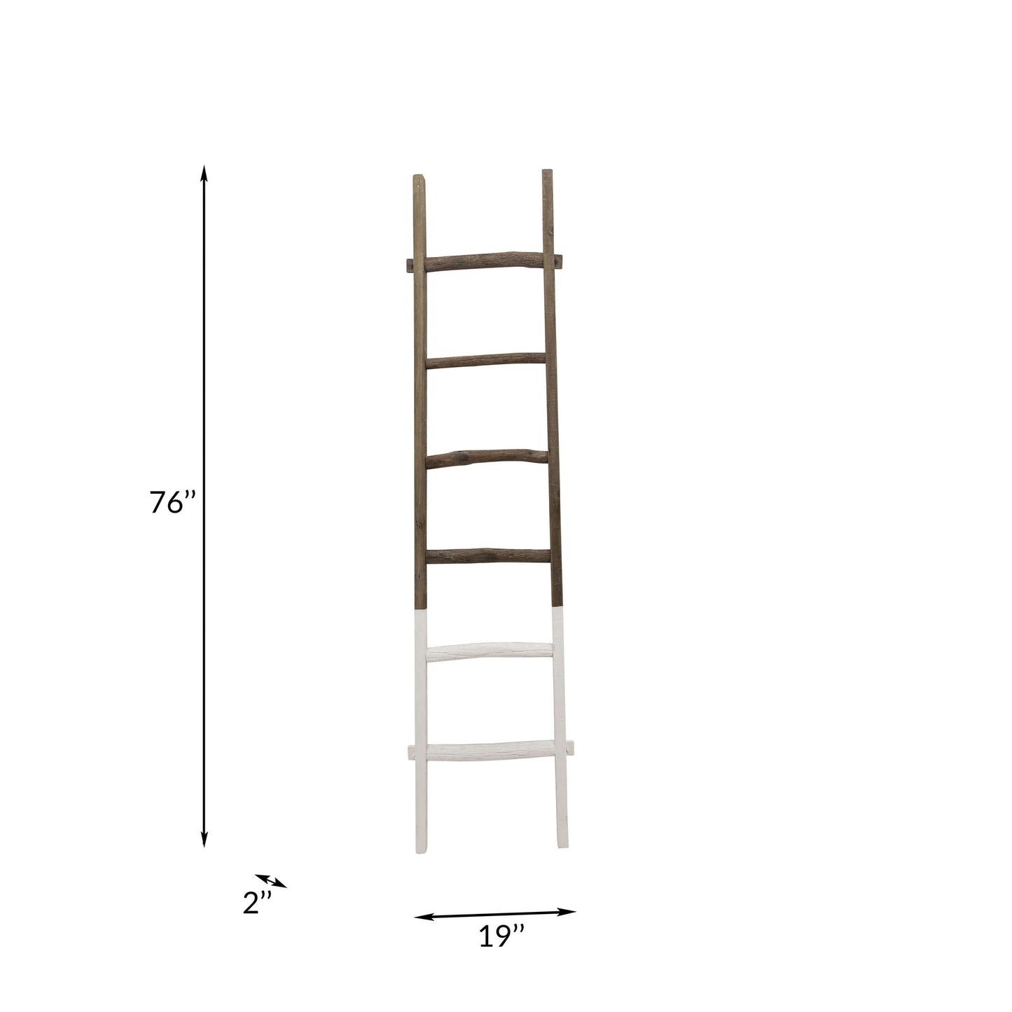 Wooden , Decorative 76" Ladder, 2-tone White