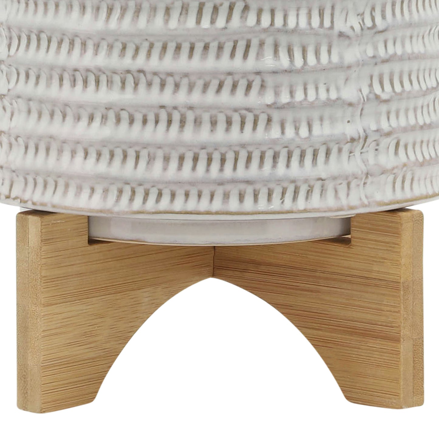 Ceramic 8" Planter On Stand, Ivory
