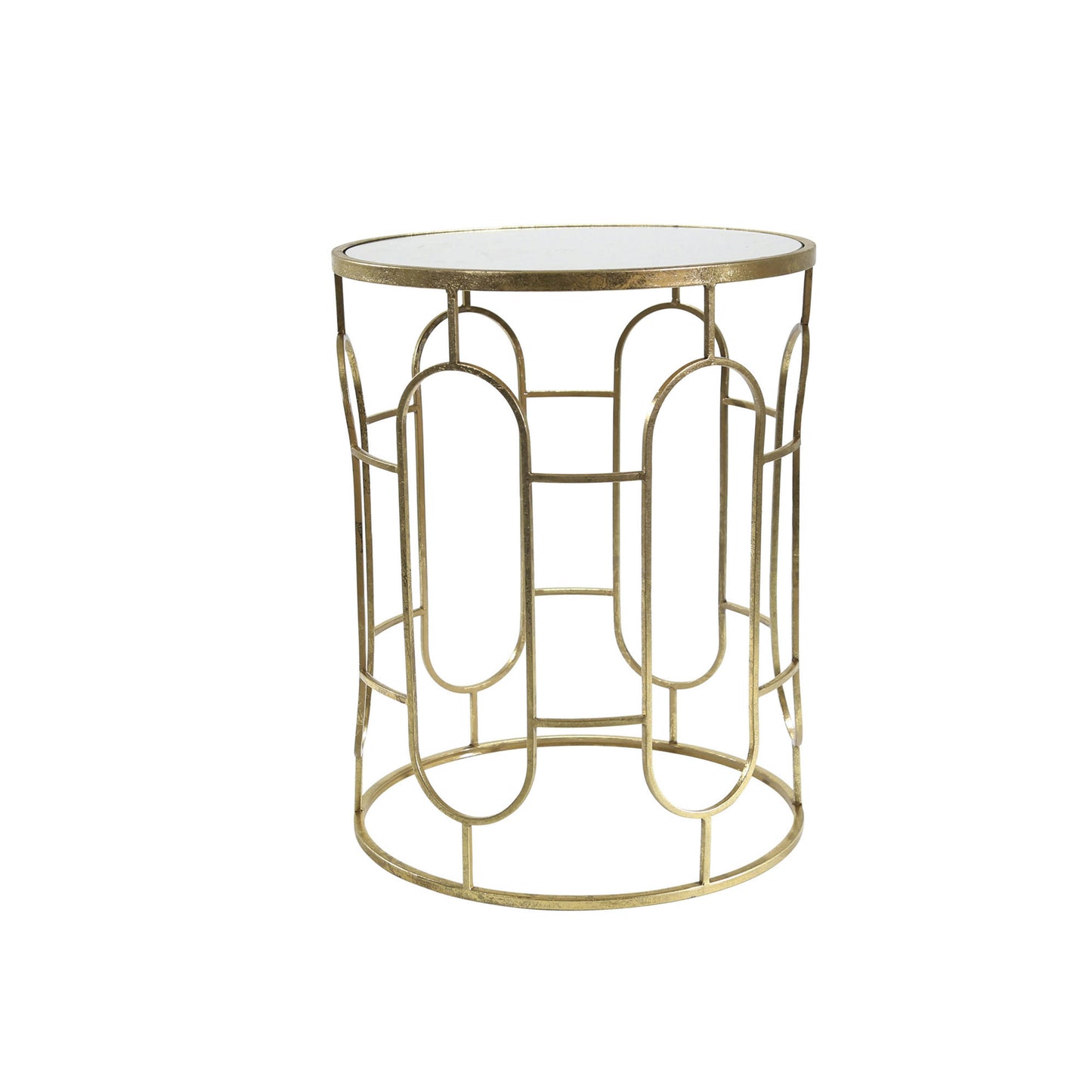 S/2 Mirrored Round Accent Tables 24/20" Gold