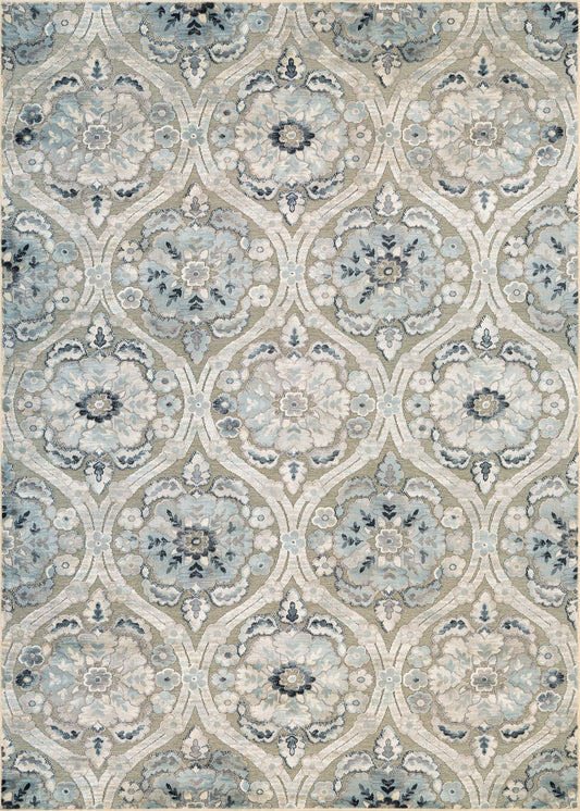 Couristan Cire Cherrington Greige-Antique Cream Round Rug 7'10" x7'10"