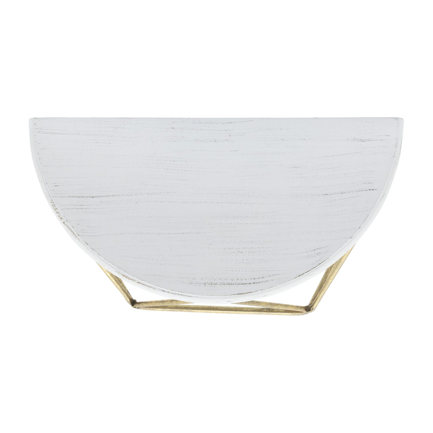 Wood / Metal 16" L Demilune Wall Shelf, White