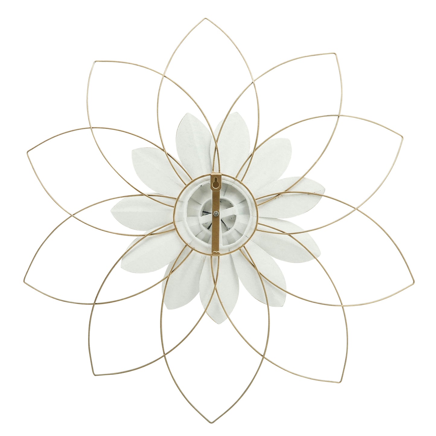 Metal 25" Wall Flower, White/blue, Wb