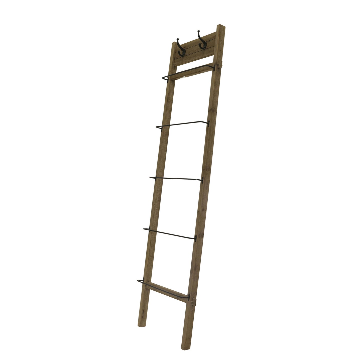 Wood / Metal 76" Ladder, Brown