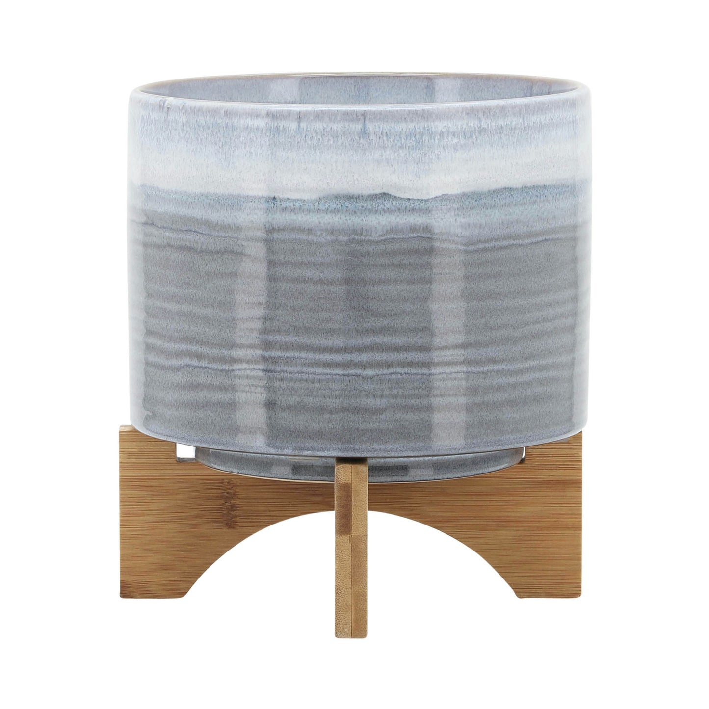 Ceramic 8" Planter On Stand, Blue Fade