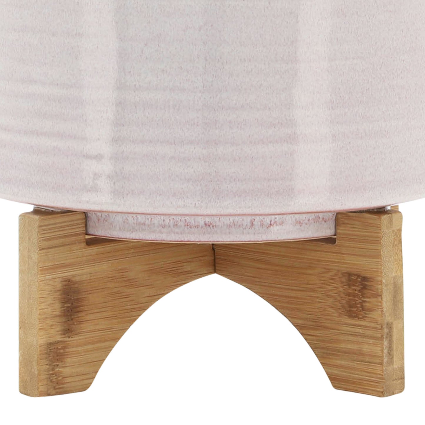 Ceramic 8" Planter On Stand, Cream Stripe