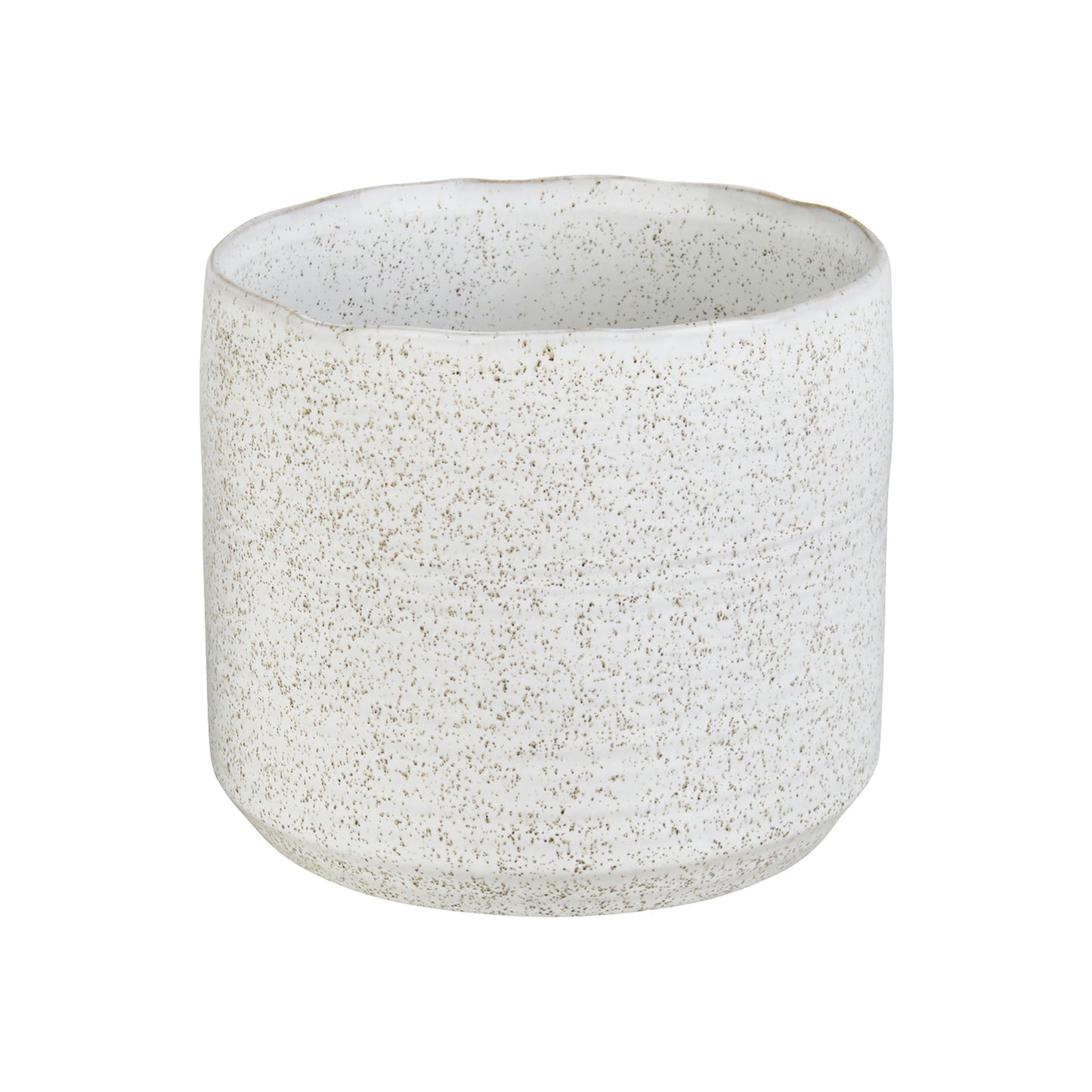 S/2 Ceramic 7/5" Planters, White Speckle