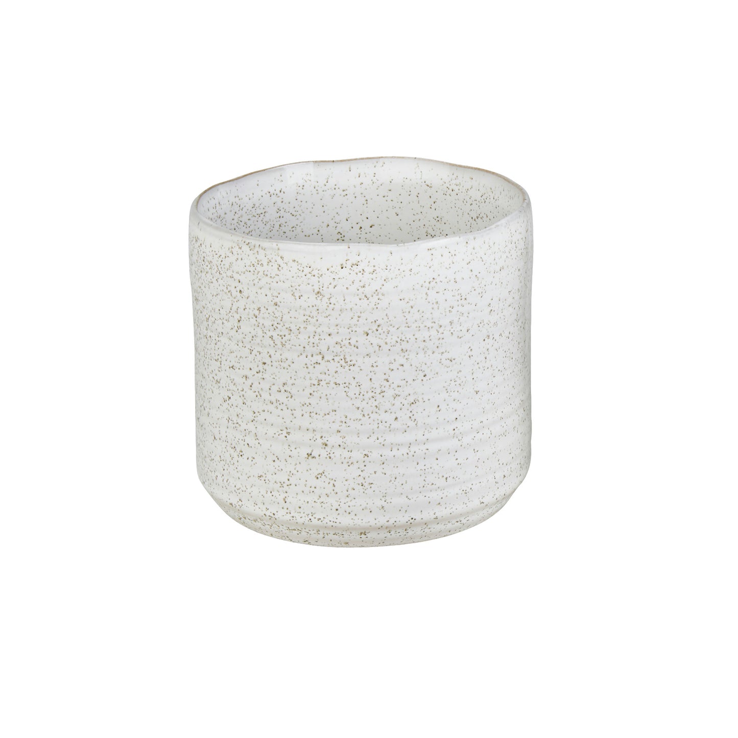 S/2 Ceramic 7/5" Planters, White Speckle