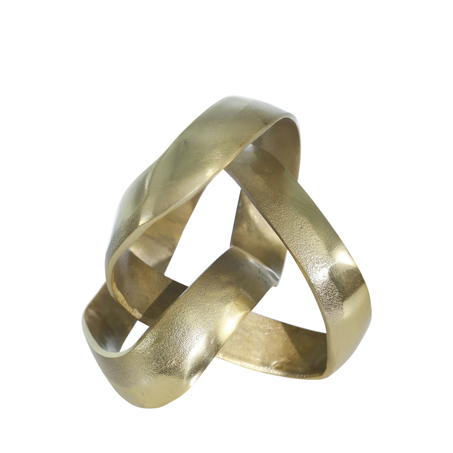 Aluminum Knot Sculpture, 7", Gold