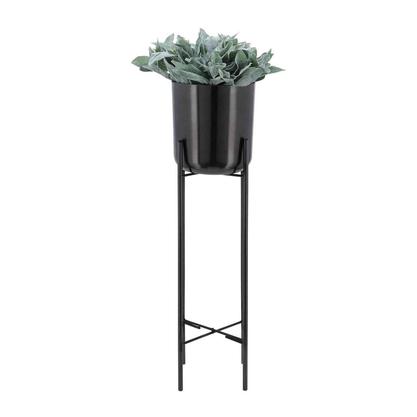 S/3 Metal Planters On Stand 40/30/20"h, Gunmetal